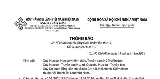 Thông Báo V/v Tổ Chức Đại Hội Đồng Giáo Phẩm Lần Thứ 11