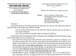 Thông Báo Tuyển Sinh Khóa 12 (2025-2029) – Viện Thánh Kinh Thần Học